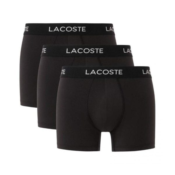 PACK 3 BOXERS LACOSTE PIQUE PRETO